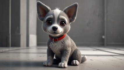 Dog Character, Cute 3D Dog Character Clipart, 3D Animation Cartoon Style, 3D Render Illustration