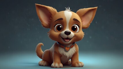 Dog Character, Cute 3D Dog Character Clipart, 3D Animation Cartoon Style, 3D Render Illustration