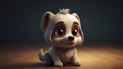 Dog Character, Cute 3D Dog Character Clipart, 3D Animation Cartoon Style, 3D Render Illustration