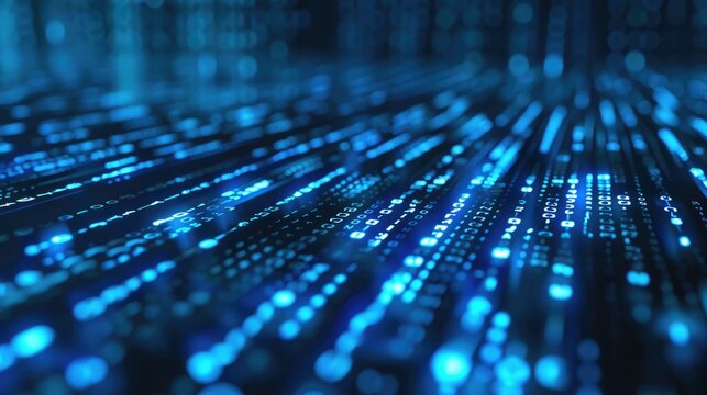 Binary code running down a computer screen. AIG535