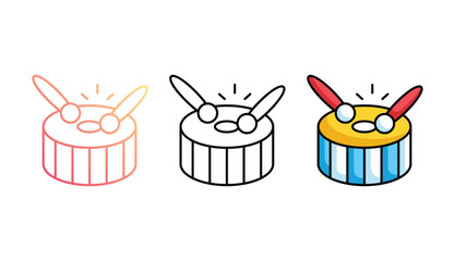 Drum icon design with white background stock illustration