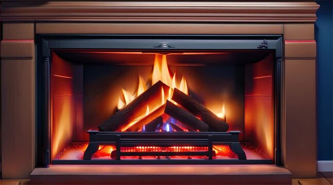 Fireplace hearth loop, the concept of being warm and cozy - looping video