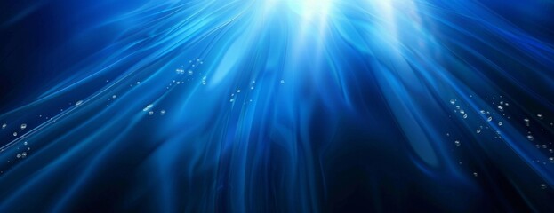 Naklejka premium Underwater Light Rays with Bubbles, Generative AI