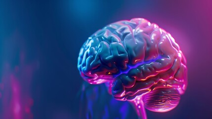 Brain Day concept poster with copy space.
