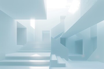 Fototapeta premium Bright minimalistic architectural background banner featuring seamless indoor-outdoor transitions