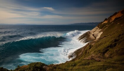 soft sea wave of bright blue color