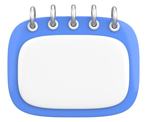 Empty calendar. 3D calendar. 3D illustration.