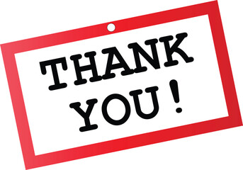 Thank you text badge vector design	
