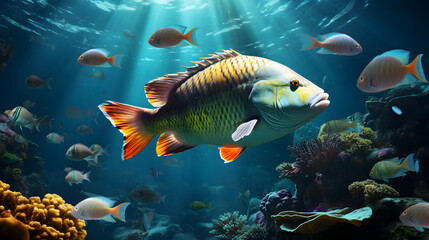 Naklejka premium fish in the sea