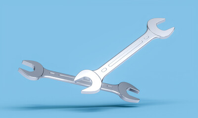 Three chrome wrenches
