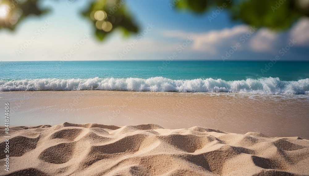 Canvas Prints summer sandy beach with blur ocean on background