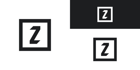 Square shape style letter Z logo design. Premium Vector
