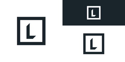 Square shape style letter L logo design. Premium Vector