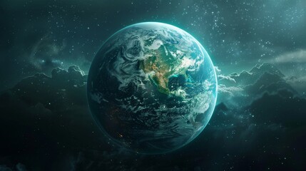 A beautiful beach scene with a mountain in the background