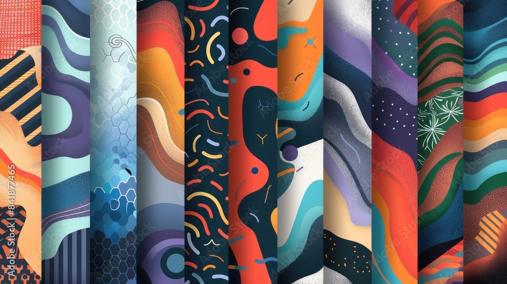 Poster set of colorful abstract patterns for wallpaper background