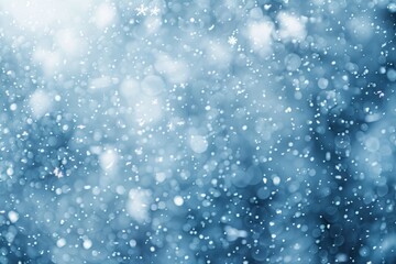 Fototapeta premium Winter wonderland with sparkling snowflakes and frosty bokeh