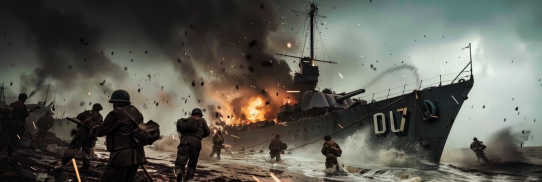 d-day background concept with copy space	