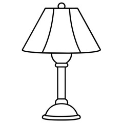 Lamp outline coloring book page line art drawing