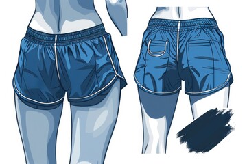A pair of bright blue shorts with a simple design