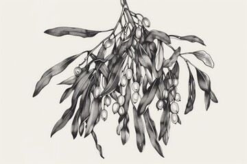 A simple illustration of multiple berries in monochrome