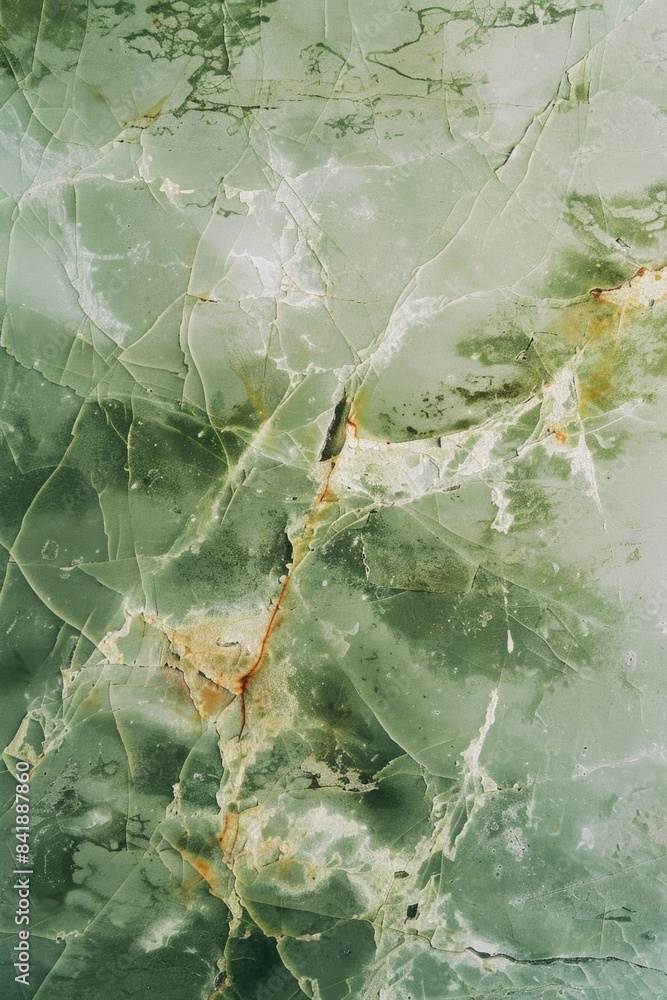 Poster a detailed view of a green marble surface with its natural veins and patterns