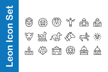 Leon icon set with vector collections. 