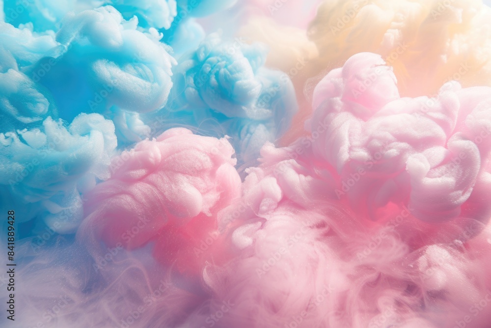 Poster A close-up shot of a colorful smoke cloud, perfect for adding a touch of whimsy to your design or project