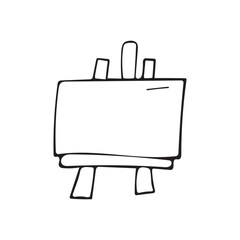 Obraz premium Doodle-style illustration of an artist's easel on a white background.