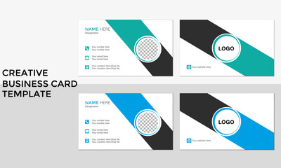 Creative professional business card template with multiple color variation 
