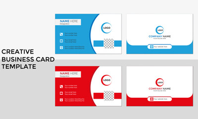 Creative professional business card template with multiple color variation 