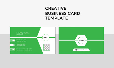 Creative standard business card template with red and green color's