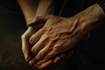 A person holding hands with another person in a close-up shot, suitable for use in images of friendship, togetherness, and human connection