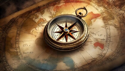compass and map