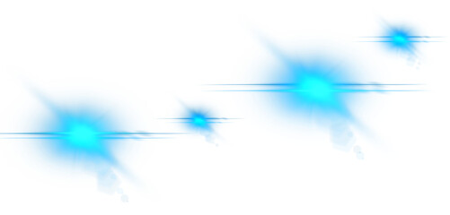 Transparent background with glowing particles. Blue flare. Blue lights on transparent background. 