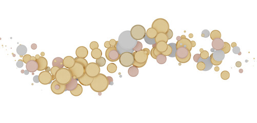 Elegant Embrace: Mesmerizing 3D Illustration Depicting Swirling gold Confetti