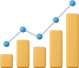 Bar graph, 3d illustration of Investment concept