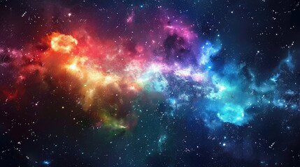 Fototapeta premium Vibrant Night Sky with Colorful Stars in Outer Space