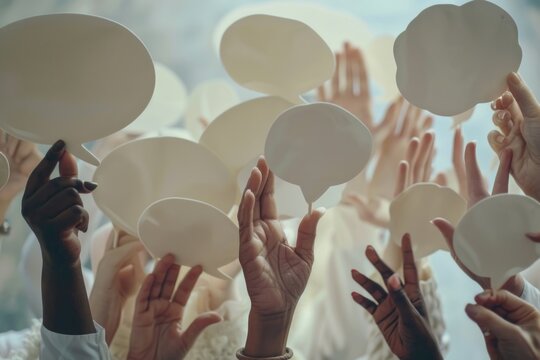 People gathered around sharing thoughts and opinions in a social setting