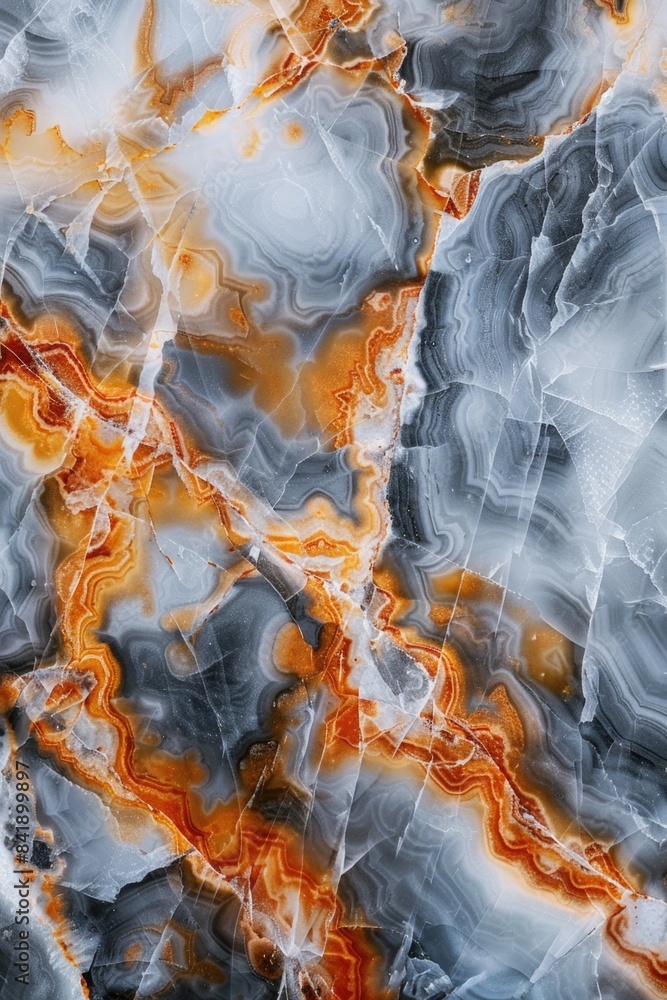 Poster A detailed image of a polished marble surface with intricate veining patterns