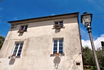 ancient houses in pieve ligure alta genoa italy