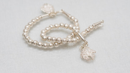 Luxury jewelry for women on white background