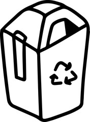 rubbish bin trashcan garbage trash doodle hand drawing outline