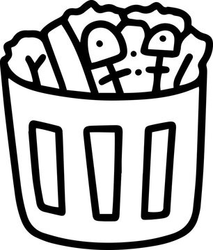 recommend clip art: rubbish bin trashcan garbage trash doodle hand drawing outline