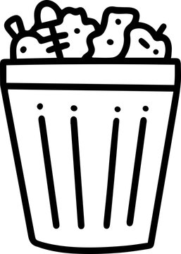recommend clip art: rubbish bin trashcan garbage trash doodle hand drawing outline