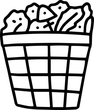 recommend clip art: rubbish bin trashcan garbage trash doodle hand drawing outline