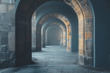 Fototapeta premium A historic abbey with cloistered walkways
