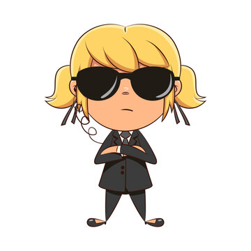 recommend clip art: Bodyguard girl crossed arms gesture