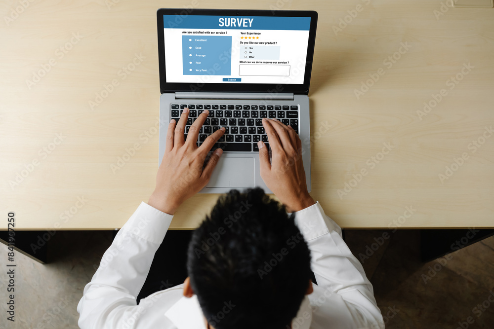 Poster online survey form for modish digital information collection on the internet network