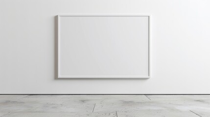 Minimalist white frame on a white background, perfect for showcasing art in a modern and clean setting