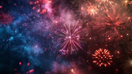 Fototapeta premium Stunning Fireworks Display Generative AI